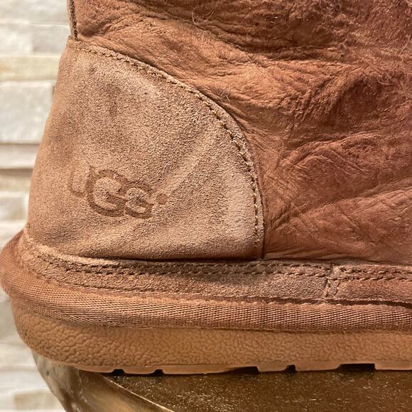 Vintage UGG Men’s 9 / Women’s 11 Shearling Chukka Boots | Distressed Chestnut - Picture 5 of 12